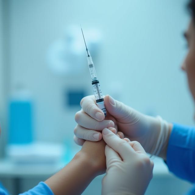Dokter melakukan injeksi testosteron